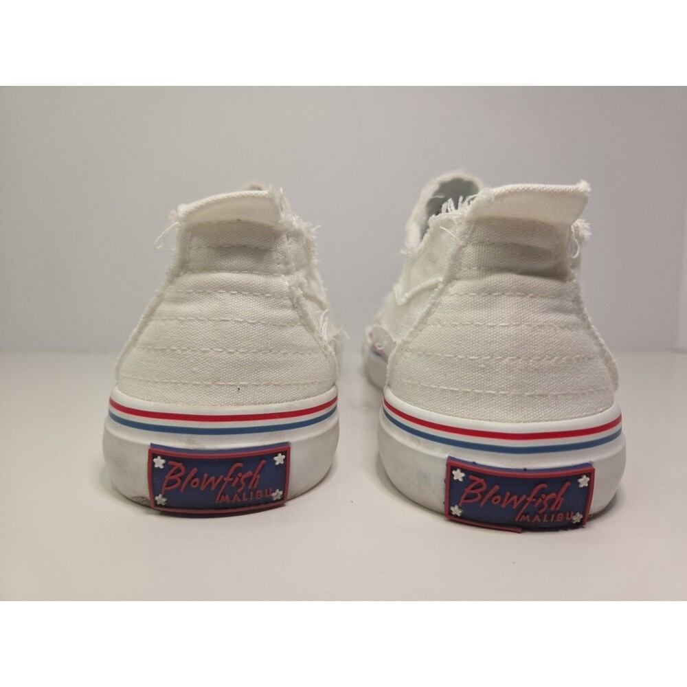 BlowFish Malibu white Tattered Slip On  converse style Sneakers Women's Sz 7 - Picture 4 of 8